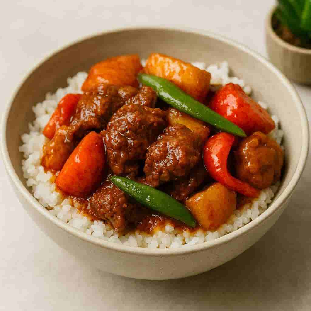 Slow-Simmered Beef Mechado with Tangy Tomato Sauce
