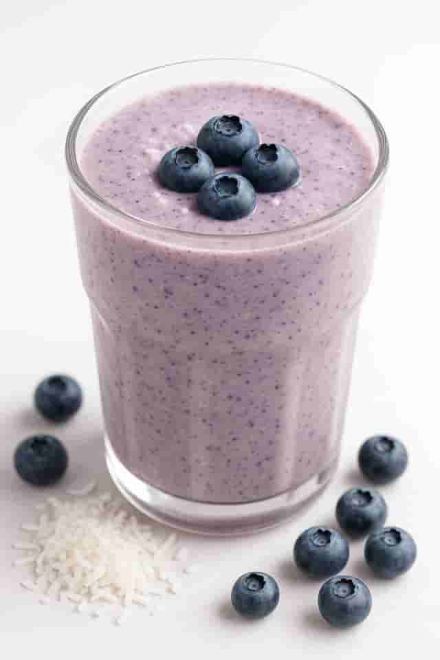 Blueberry-Coconut Pancake Batter Smoothie Image