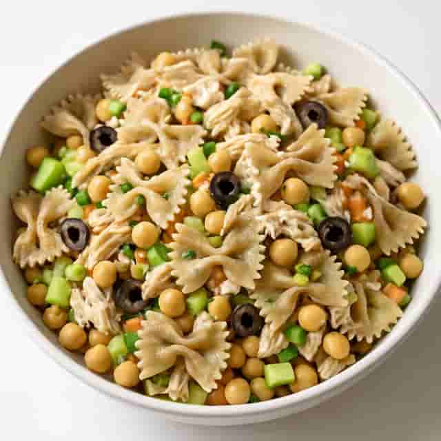 Bow-Tie Pasta Salad with Chicken and Chickpeas Image