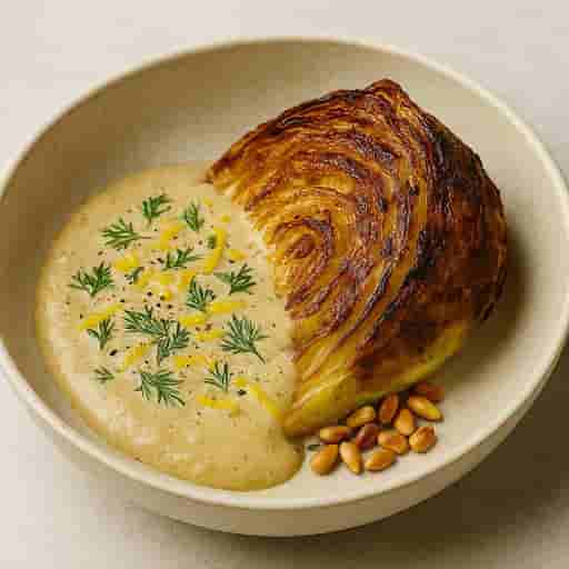 Caramelized Cabbage + Honey-Boursin Cream 🥬✨