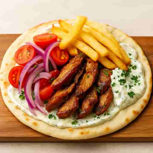 Crispy Chicken Gyro Wraps with Roasted Garlic Tzatziki