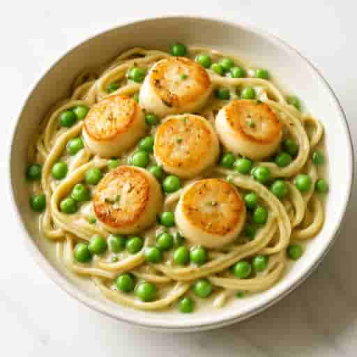 Creamy Fettuccine with Scallops