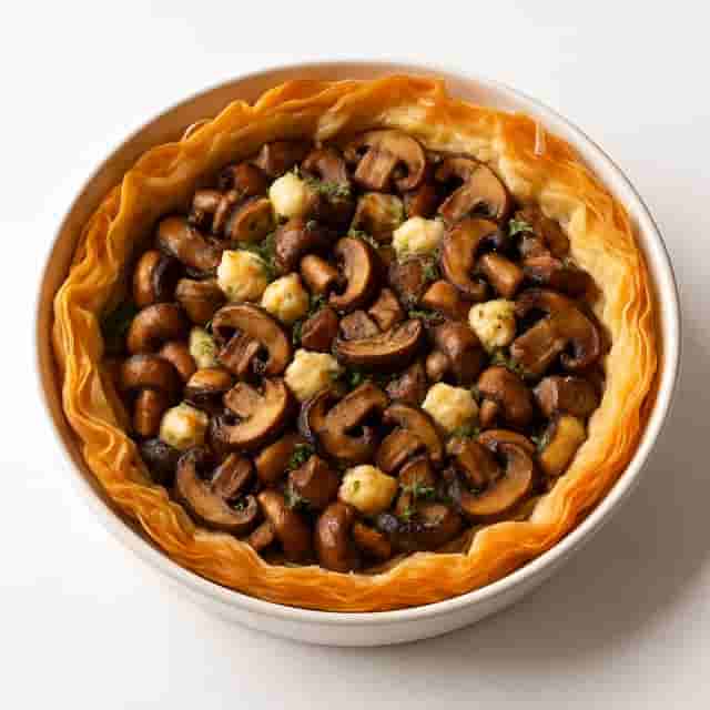 Crispy Tart with Mozzarella and Mushrooms Image