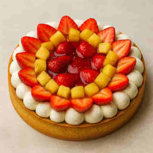 Exotic Vanilla Coconut Tart with Tropical Fruits