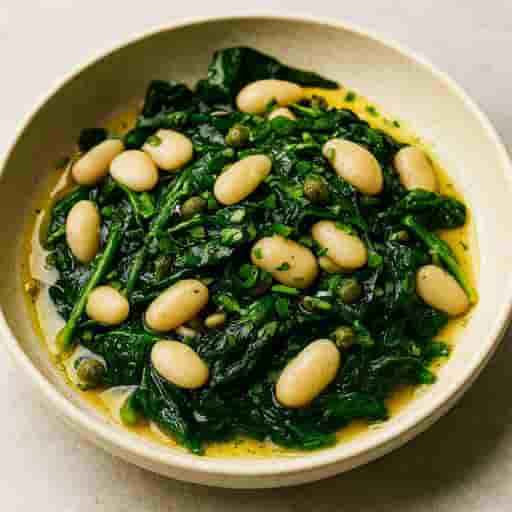 10-Minute Garlic Spinach & White Bean Skillet (Vegan) Image