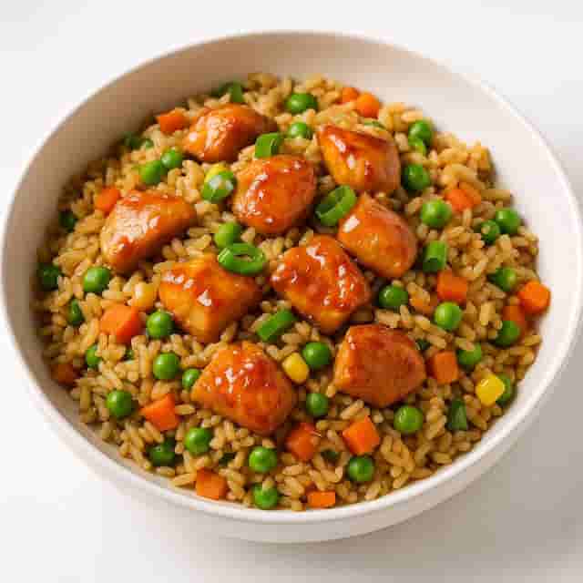 Healthy High Protein Honey Garlic Chicken Fried Rice Image