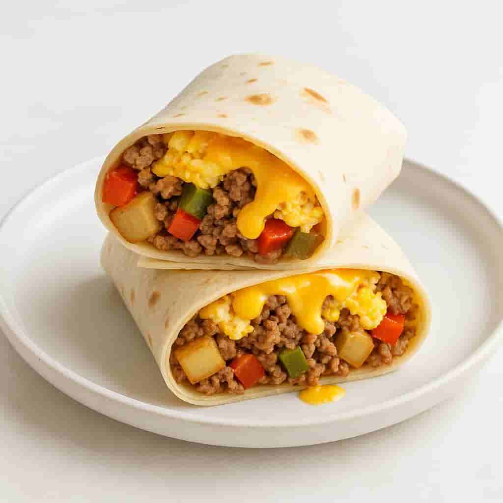 High Protein One Pan Breakfast Burritos