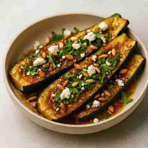 Honey-Garlic Butter Zucchini, Arugula & Goat Cheese