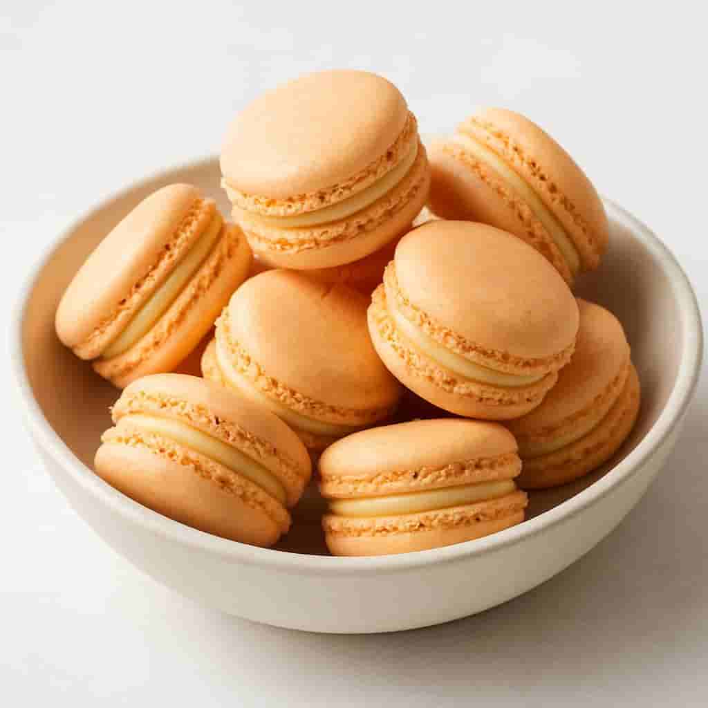 Jocas' Peach Macarons with White Chocolate Ganache