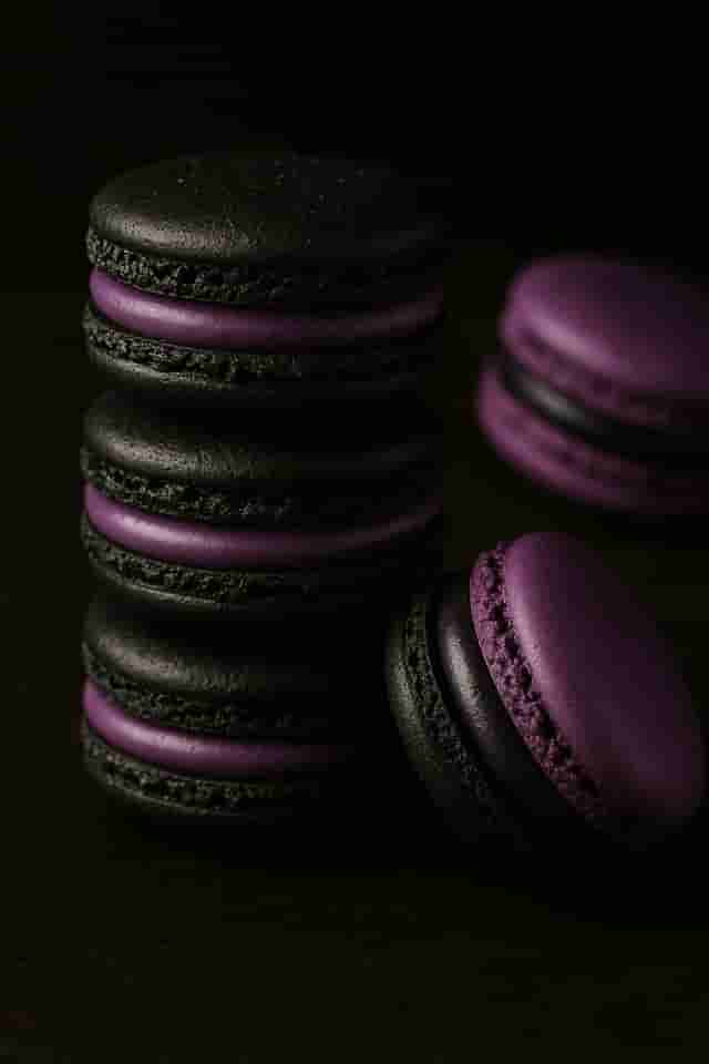 Licorice and Violet Macarons Image
