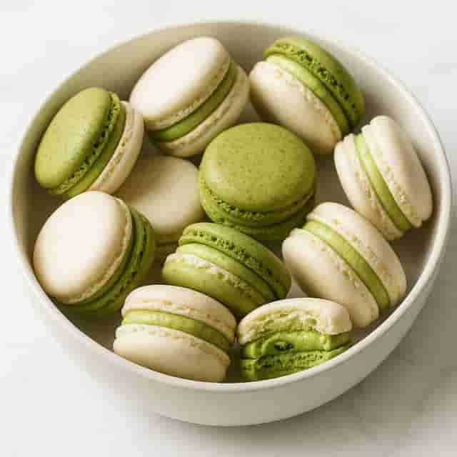 Matcha Black Sesame Macarons (Inspired by Pierre Hermé) Image