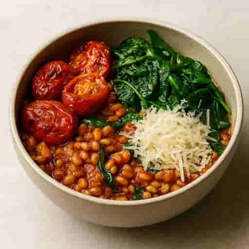 One-Pot Pearl Barley with Roasted Tomatoes & Spinach