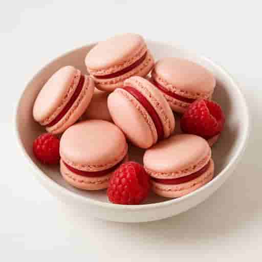 Raspberry Macarons with White Chocolate Ganache Image