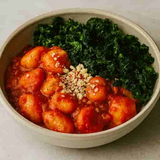 Saucy Gnocchi Bowl with Crispy Kale—30g Protein Comfort