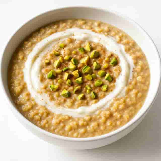 Spiced Caribbean Oatmeal with Yogurt Swirl Image