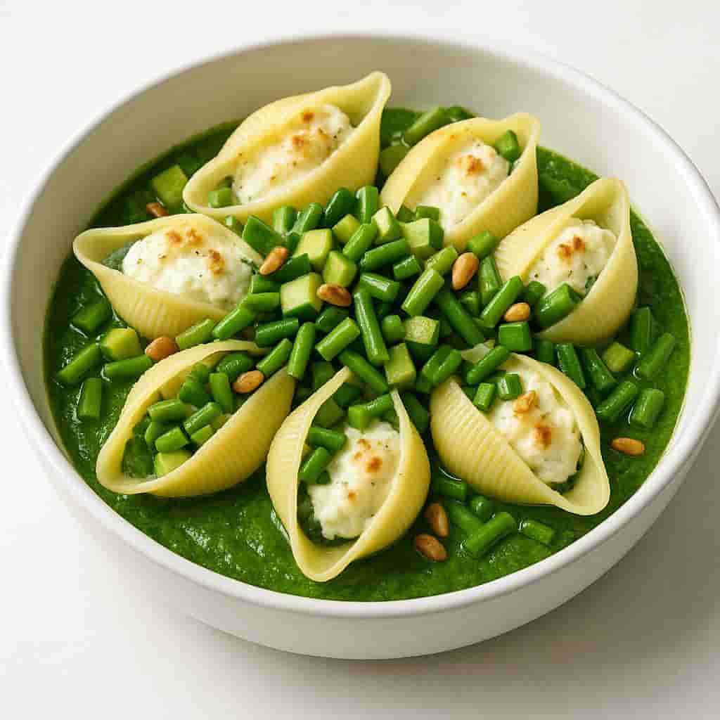 Image of Stuffed Conchiglioni with Spinach and Goat Cheese