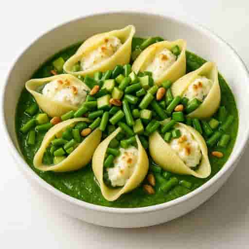 Stuffed Conchiglioni with Spinach and Goat Cheese