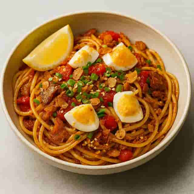 Smoky Tinapa Pasta with Salted Egg & Garlic Crunch Image