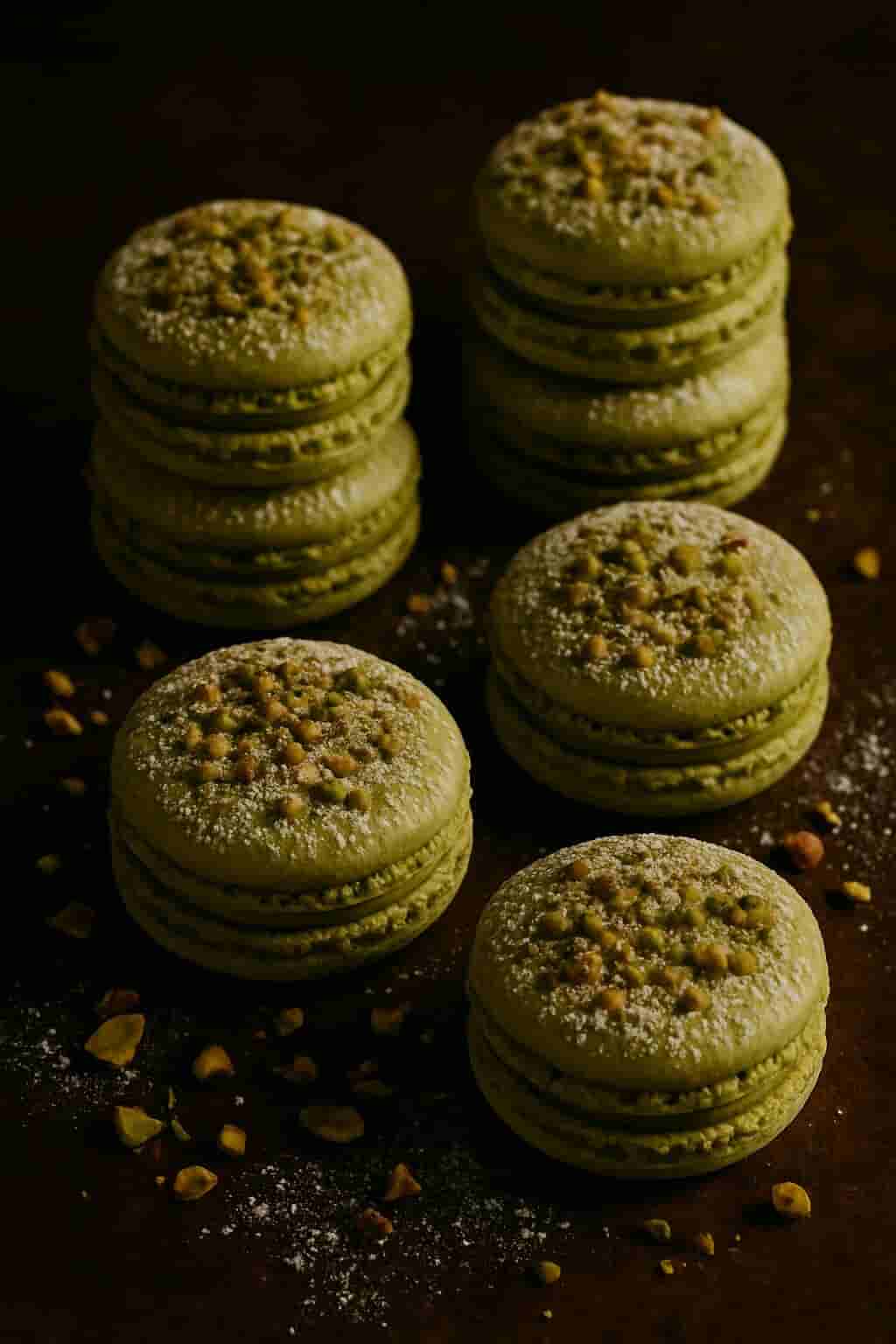 Warm Pistachio Macarons