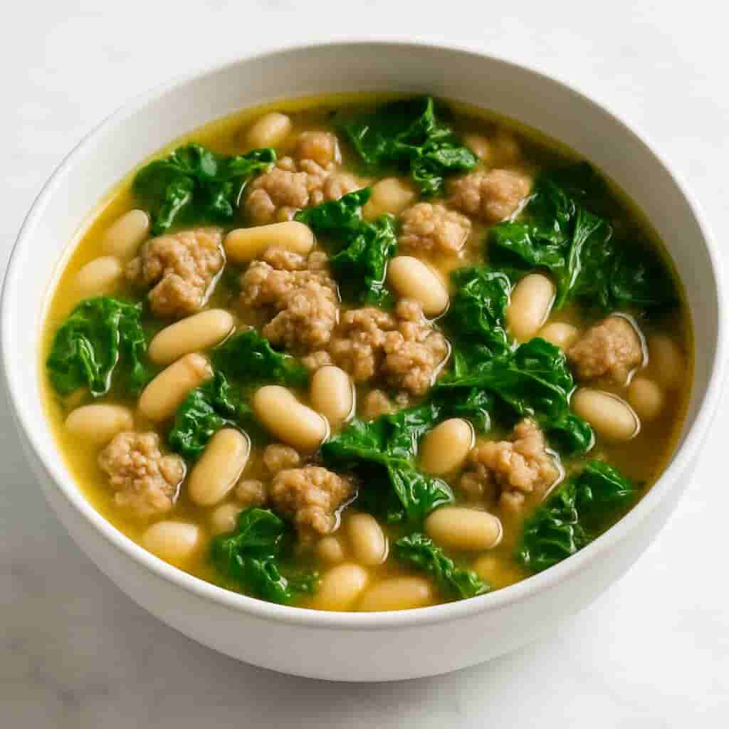 White Bean Soup with Turkey Sausage and Kale