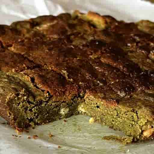 White Chocolate Matcha Tahini Brownies