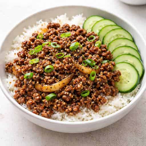 Black Pepper Ground Beef Rice Bowl (One Pan)