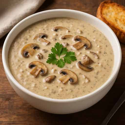 Creamy Homemade Mushroom Soup by Chef RV Image