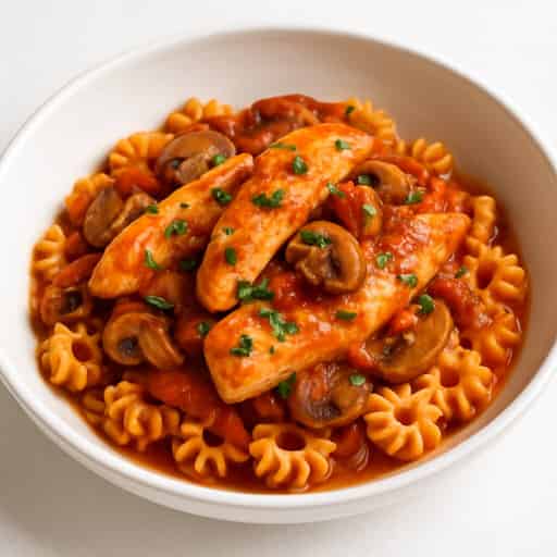 Rustic Italian Chicken Cacciatore with Red Wine & Pasta Image