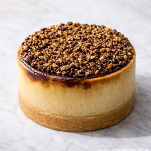 Coffee Bean Flan with Praline in a Pastry Shell