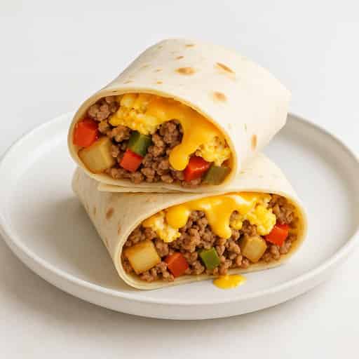 High Protein One Pan Breakfast Burritos