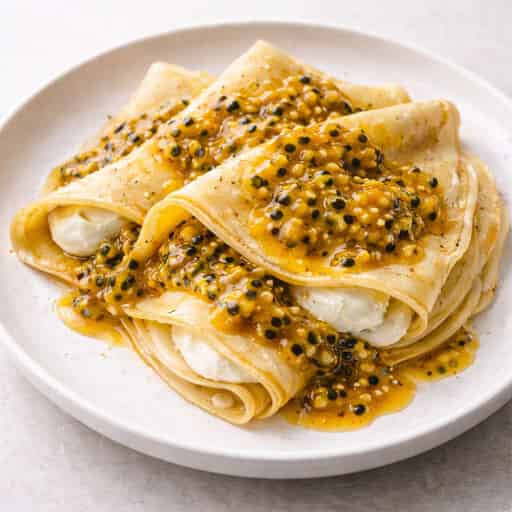 High-Protein Passionfruit Vanilla Crepes