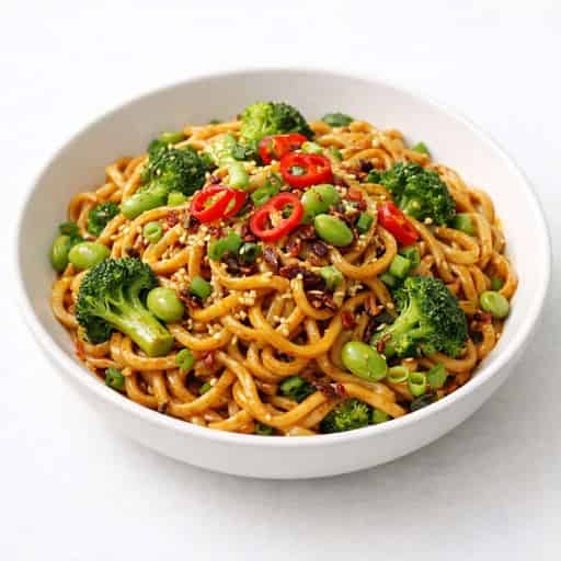 Peanut Butter Chilli Crisp Noodles