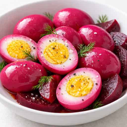 Pink Beet Pickled Eggs