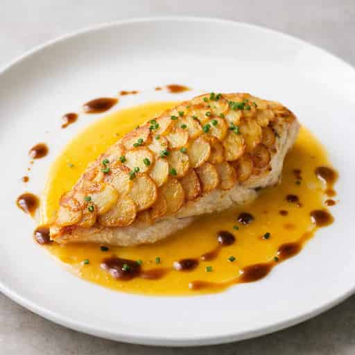 Red Snapper With Potato Scales & Orange Sauce