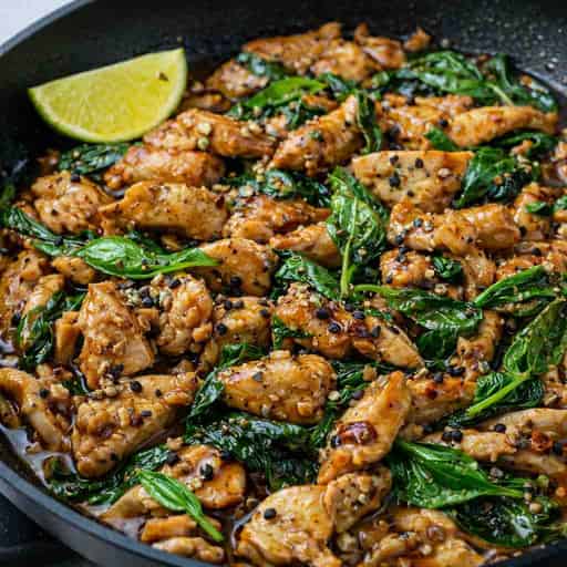 Thai-Style Chicken with Black Pepper and Basil