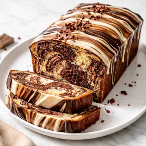 Triple-Glazed Marble Loaf Cake (Bakery-Style)
