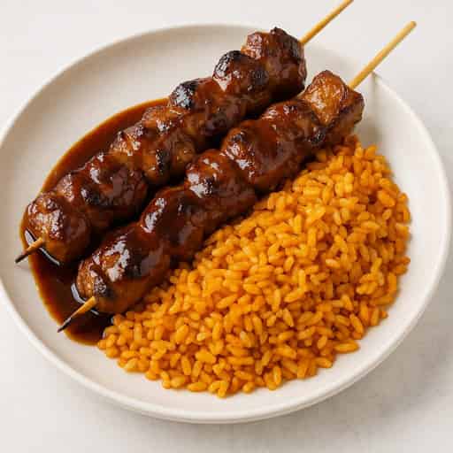 Filipino Pork Barbecue Skewers with Peanut Sauce