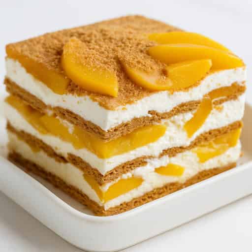 No-Bake Peach Mango Graham Dessert