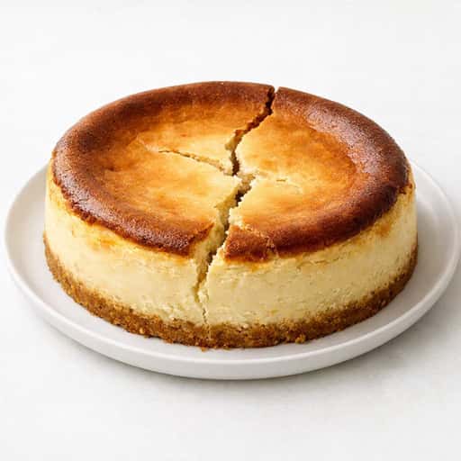 Basque-style cheesecake with a split top and creamy centre