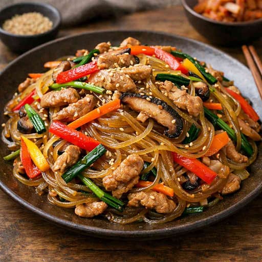 15-Minute Classic Japchae with Pork and Veggies image