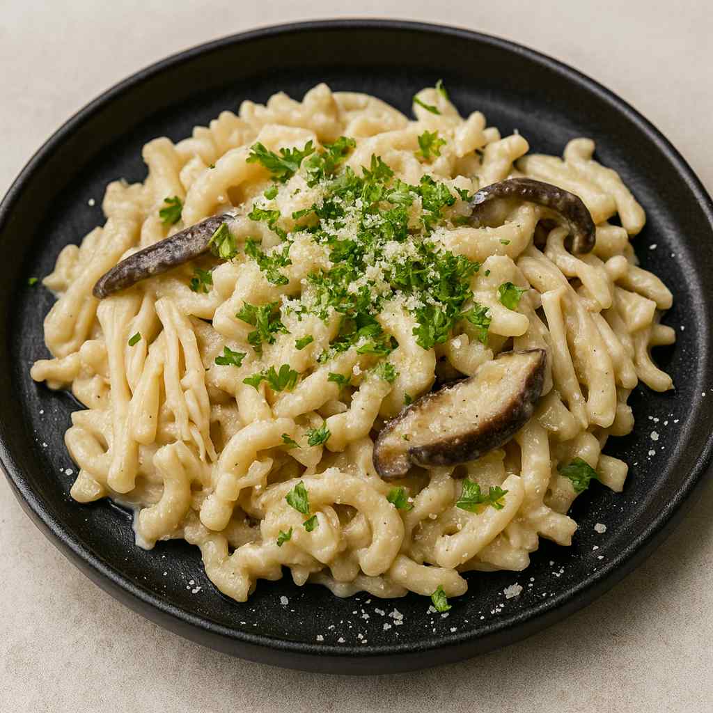 Creamy 3-Mushroom Pasta on a Budget (Shiitake, Enoki & Shimeji Twist!) image