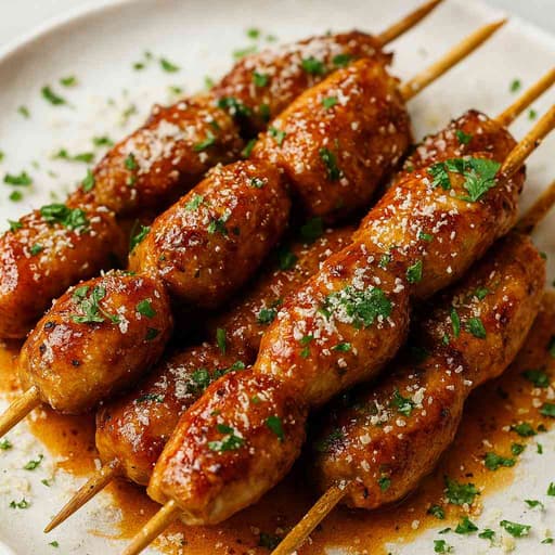 Air Fryer Chicken Skewers 🔥 with Garlic Butter Bliss image