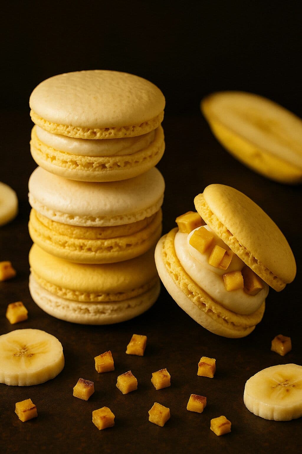 Banana Yogurt Velvet Macaron image