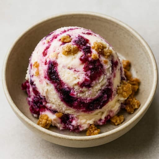 Brambleberry Crisp Frozen Yogurt with Berry Swirl image