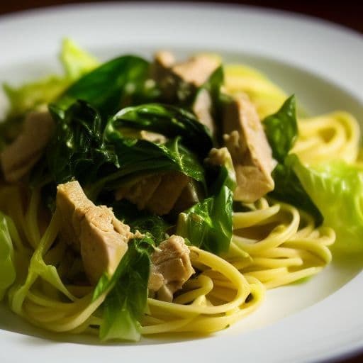 Butter Miso Tuna and Cabbage Pasta image