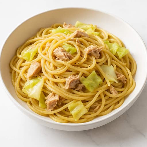 Butter Miso Tuna and Cabbage Pasta image