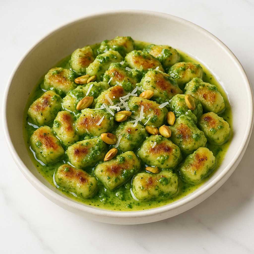 Cauliflower Gnocchi with Pea Mint Pesto image
