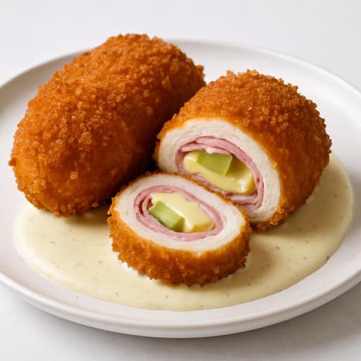 Irresistibly Crispy Chicken Cordon Bleu with Truffle Sauce image