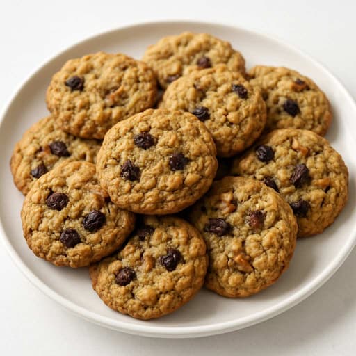 Chewy Holiday Oatmeal Cookies with Raisins & Walnuts image