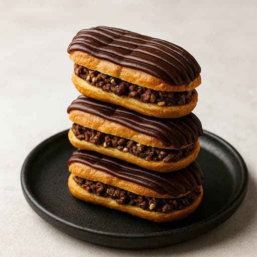 Cocoa Nib Praline Éclair Religieuses image